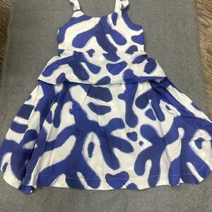 Zara Blue and White Spaghetti Strap Sundress